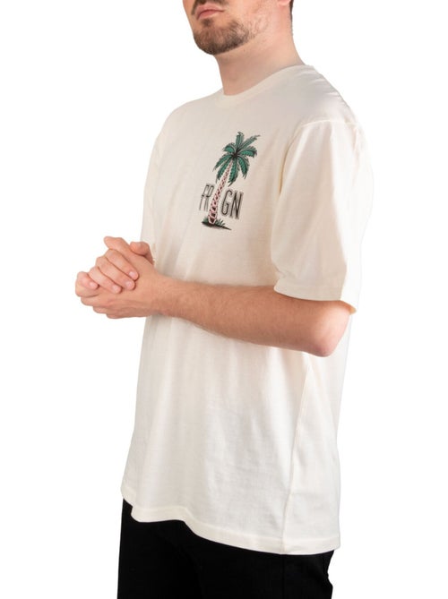 T-shirt homme en jersey 140gsm imprimé devant et dos vibes freegun - Kiabi