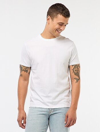T-shirt homme en coton ? col rond coupe droite