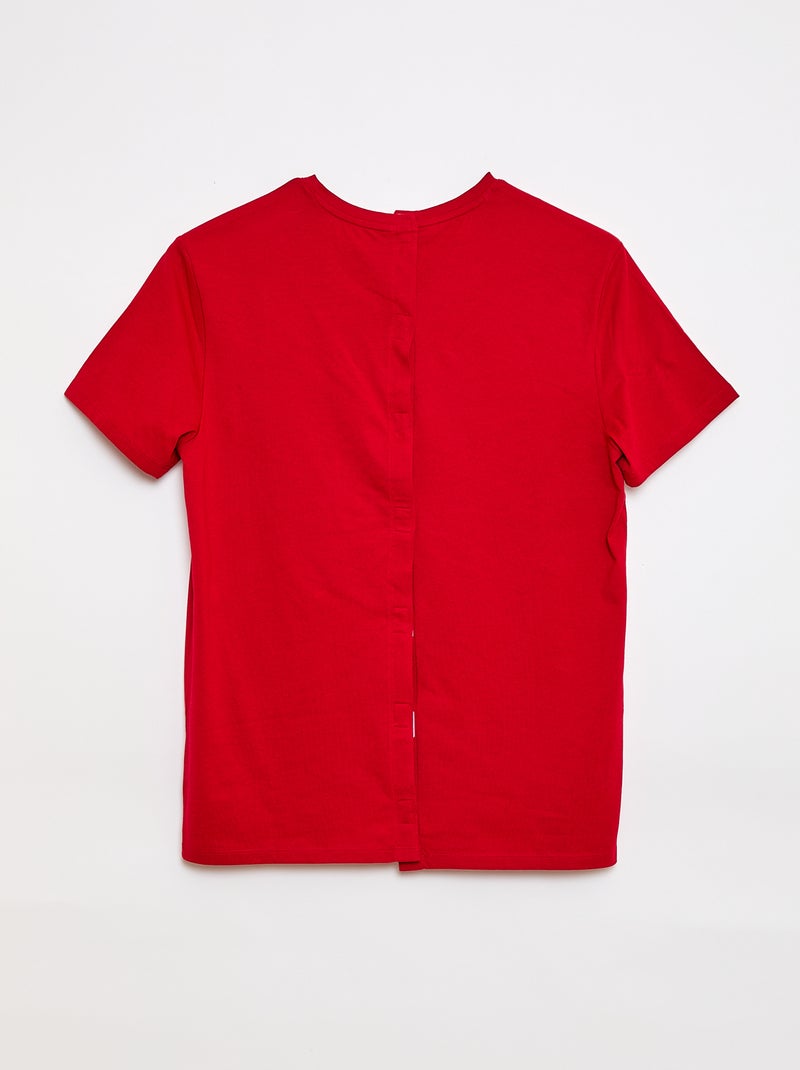 T-shirt homme en jersey imprimé à col rond et ouverture dos Rouge - Kiabi