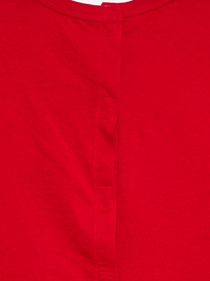 T-shirt homme en jersey imprimé à col rond et ouverture dos Rouge - Kiabi