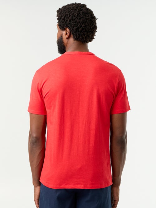 T-shirt homme uni à col tunisien - Kiabi