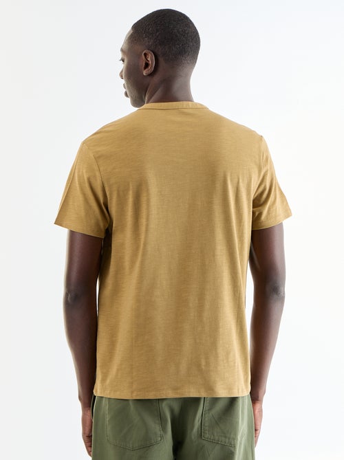 T-shirt homme uni à col tunisien - Kiabi