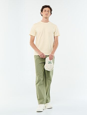 T-shirt uni en coton pour homme à col rond
