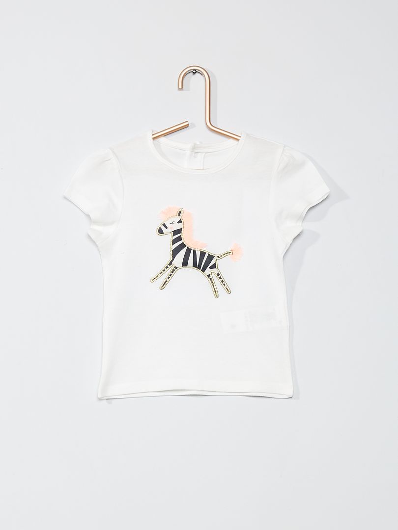 T-shirt imprimé ' blanc zèbre - Kiabi