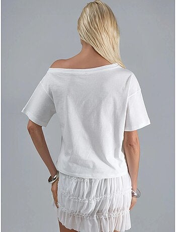 T-shirt imprimé à col bateau et coupe ample hiccup