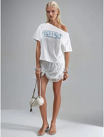 T-shirt imprimé à col bateau et coupe ample hiccup