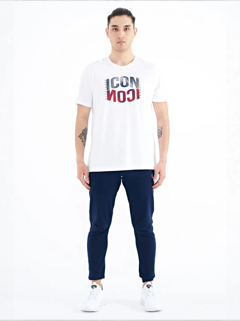 T-shirt imprimé à col rond avec patch tommy Blanc - Kiabi