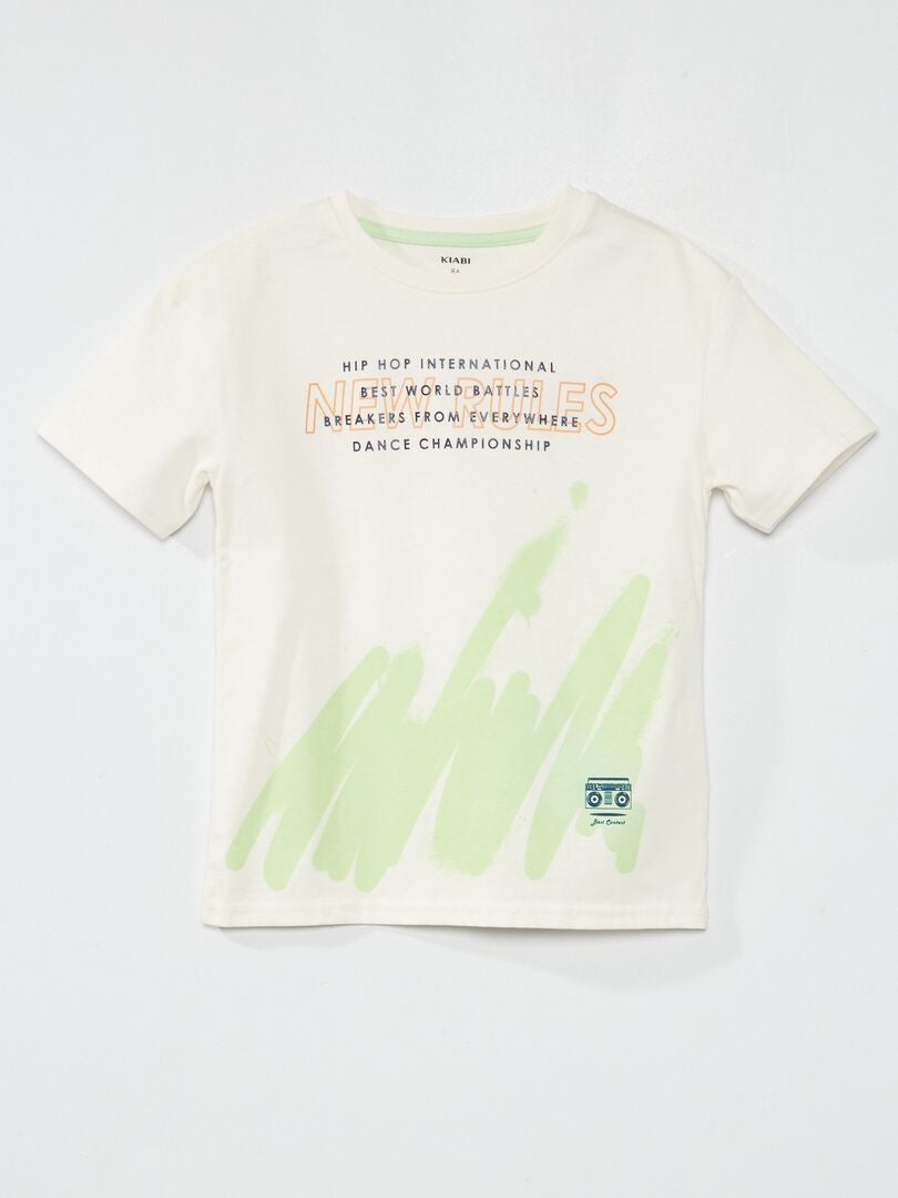 T-shirt imprimé à col rond Blanc - Kiabi
