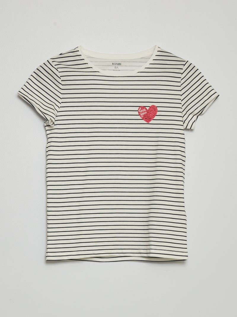 T-shirt imprimé à col rond Blanc - Kiabi