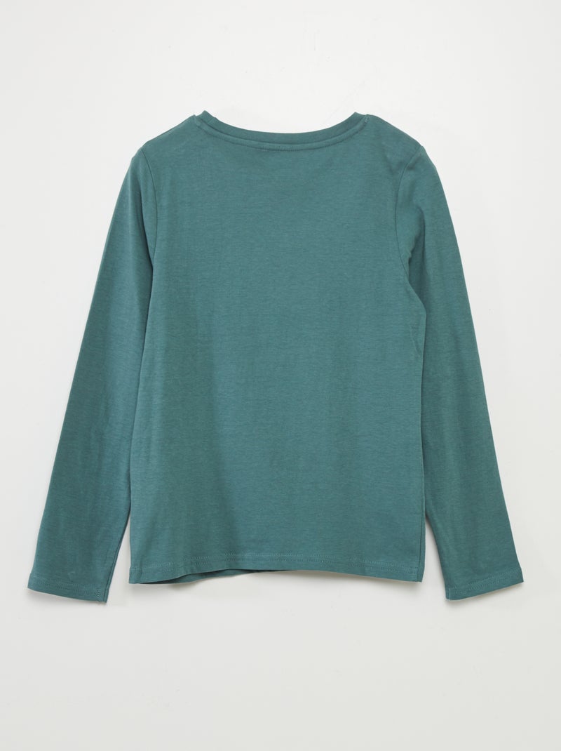 T-shirt imprimé à col rond Vert - Kiabi
