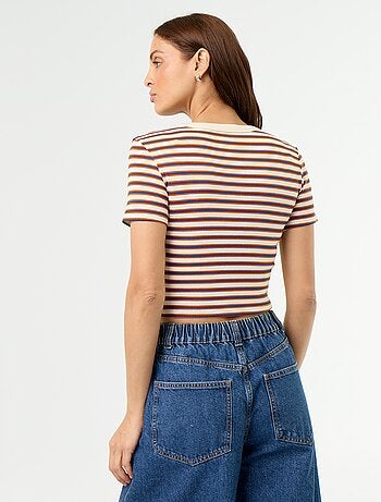 T-shirt imprimé à manches courtes à motif