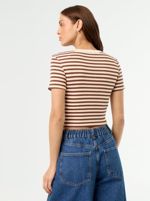 T-shirt imprimé à manches courtes à motif - Kiabi