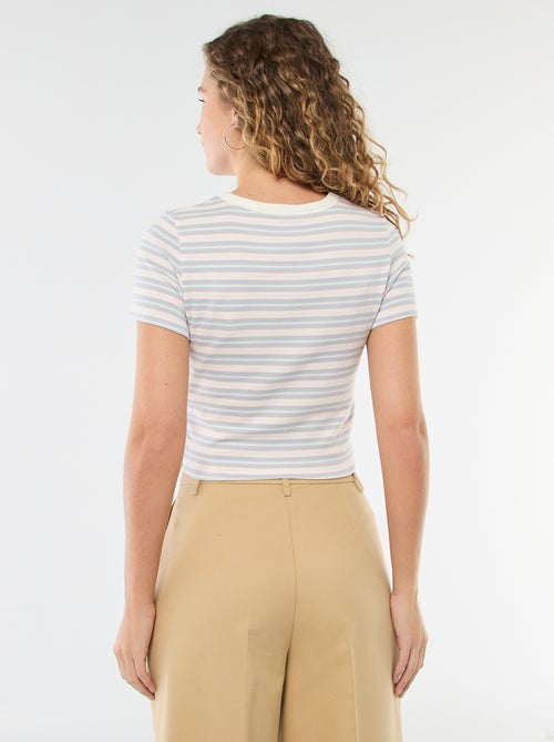 T-shirt imprimé à manches courtes à motif - Kiabi