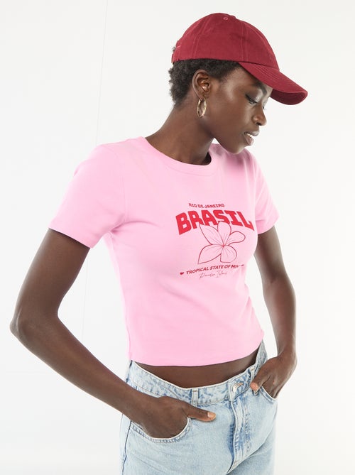 T-shirt imprimé à manches courtes à motif - Kiabi