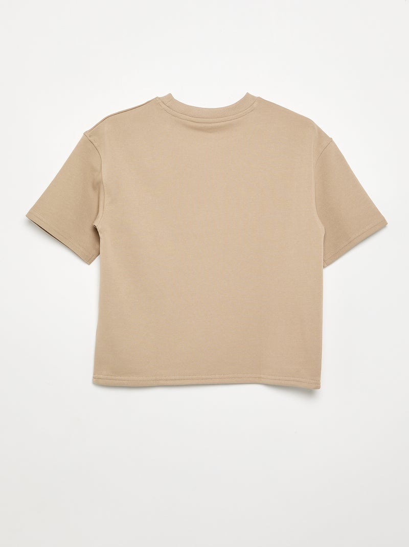T-shirt imprimé à manches courtes Beige - Kiabi