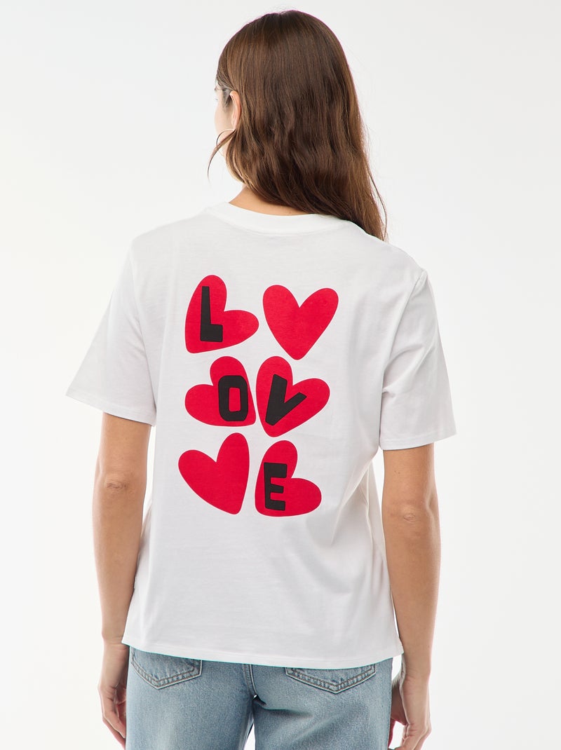 T-shirt imprimé à manches courtes Blanc - Kiabi