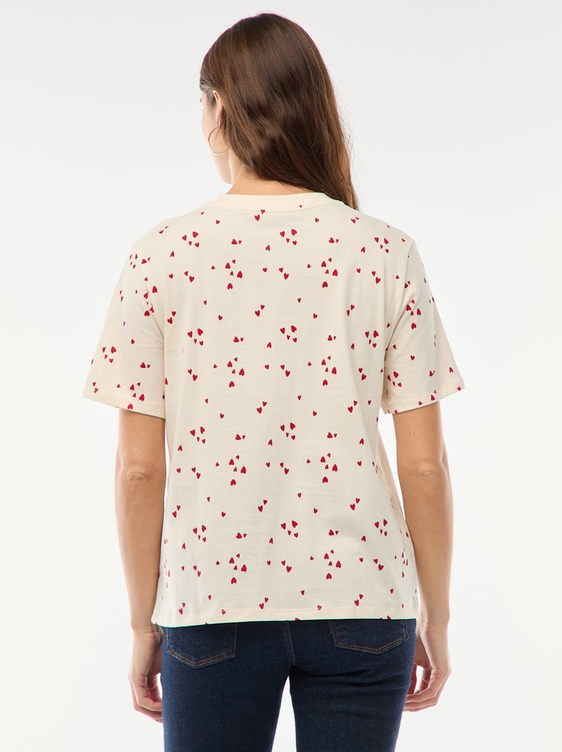 T-shirt imprimé à manches courtes Blanc - Kiabi