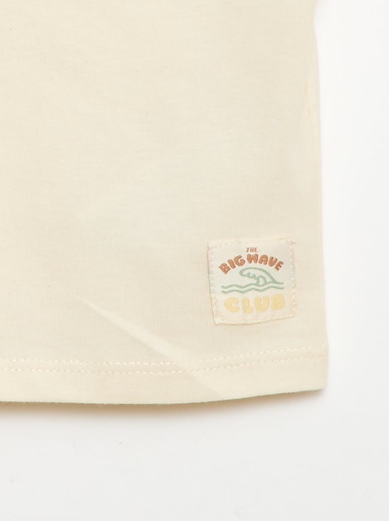 T-shirt imprimé à manches courtes Blanc - Kiabi