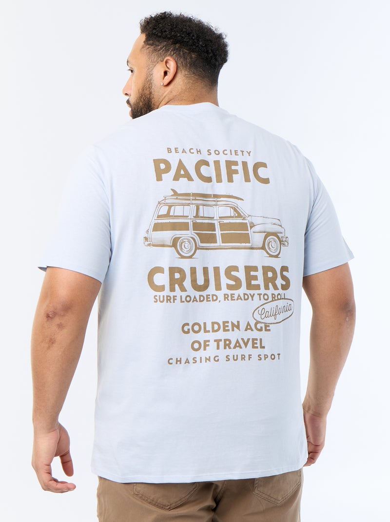 T-shirt imprimé à manches courtes Bleu - Kiabi