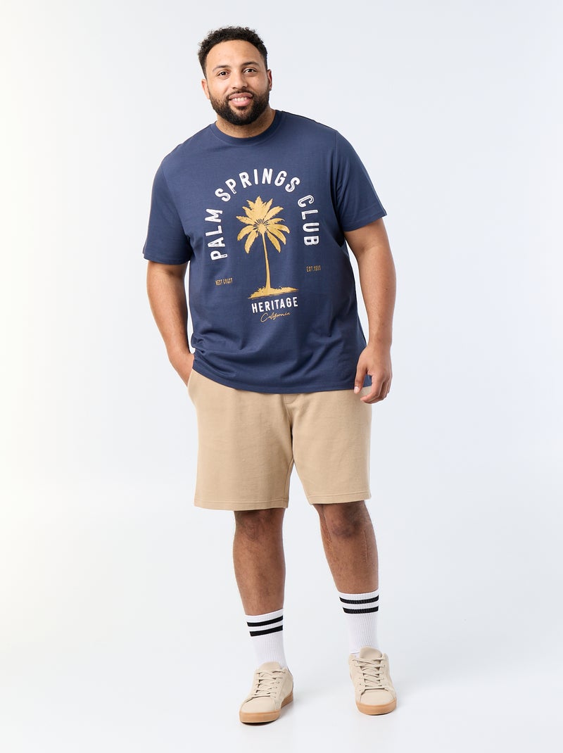 T-shirt imprimé à manches courtes Bleu - Kiabi