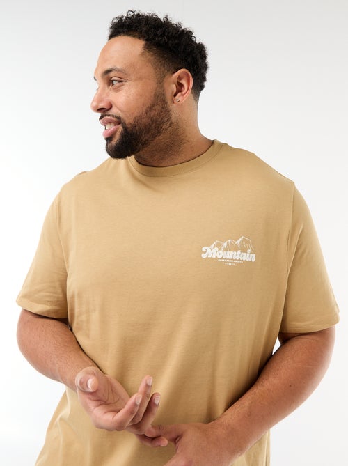 T-shirt imprimé à manches courtes et col rond - Kiabi