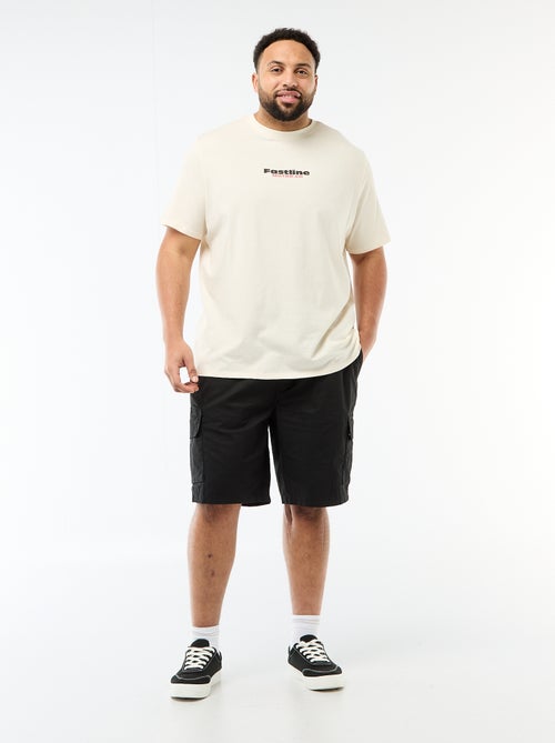 T-shirt imprimé à manches courtes et col rond - Kiabi