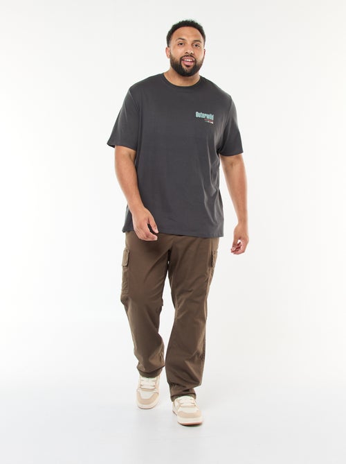 T-shirt imprimé à manches courtes et col rond - Kiabi