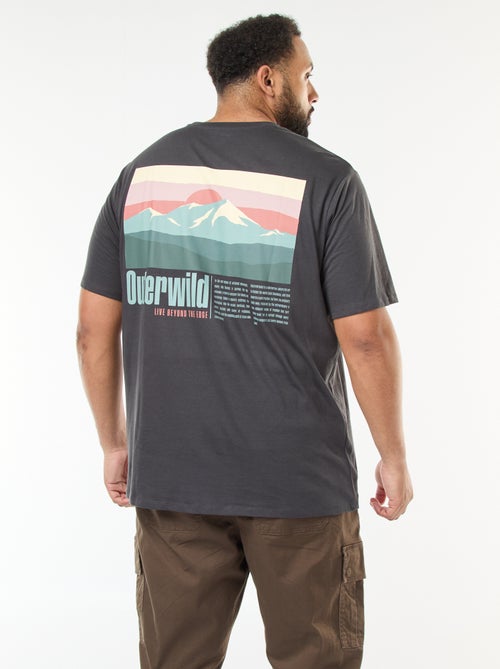 T-shirt imprimé à manches courtes et col rond - Kiabi