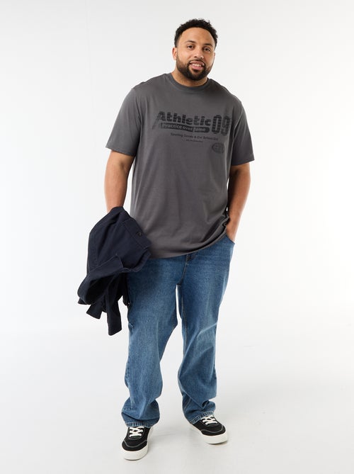 T-shirt imprimé à manches courtes et col rond - Kiabi