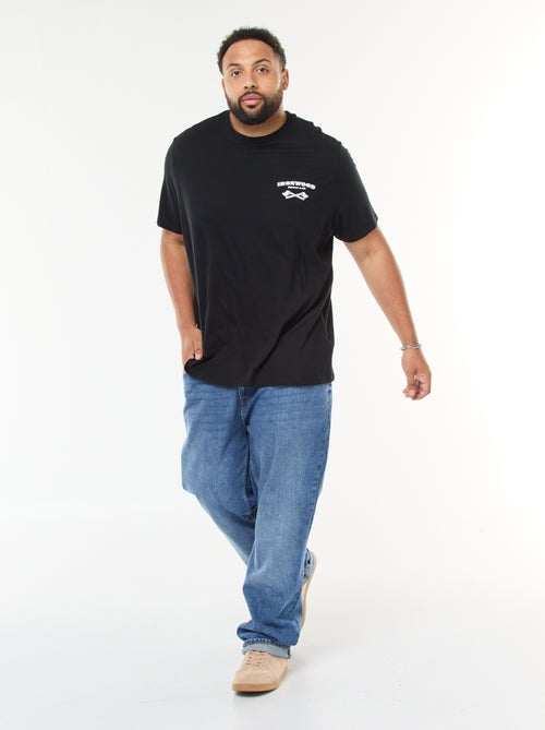 T-shirt imprimé à manches courtes et col rond - Kiabi