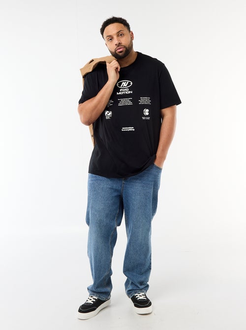 T-shirt imprimé à manches courtes et col rond - Kiabi