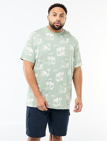 T-shirt imprimé à manches courtes et col rond