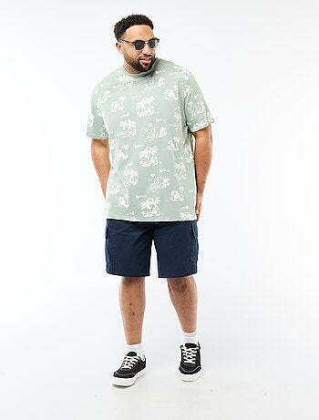 T-shirt imprimé à manches courtes et col rond