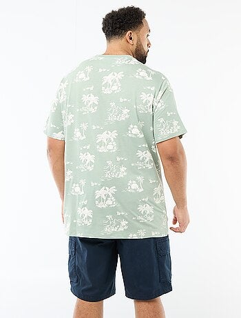 T-shirt imprimé à manches courtes et col rond