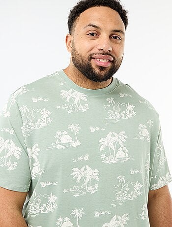 T-shirt imprimé à manches courtes et col rond