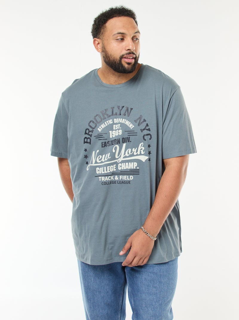 T-shirt imprimé à manches courtes Gris - Kiabi