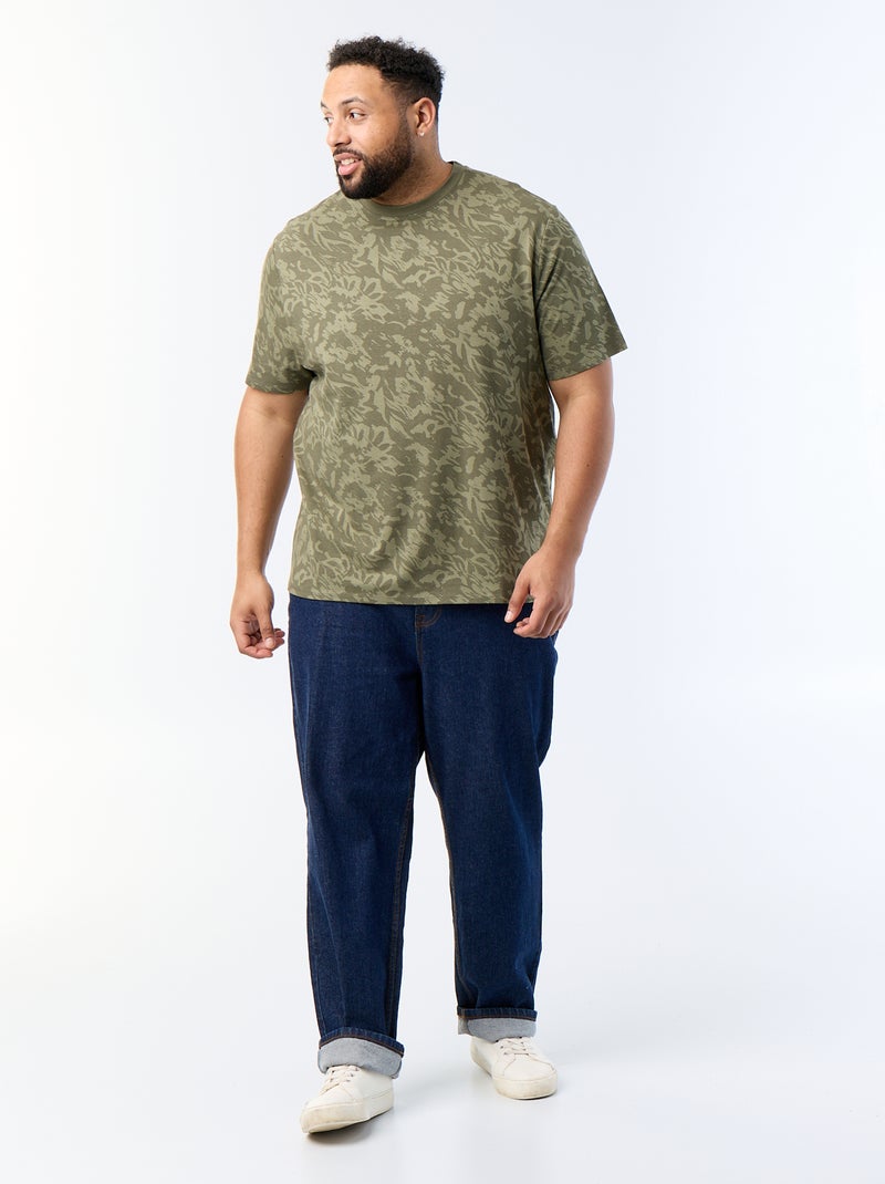 T-shirt imprimé à manches courtes Kaki - Kiabi