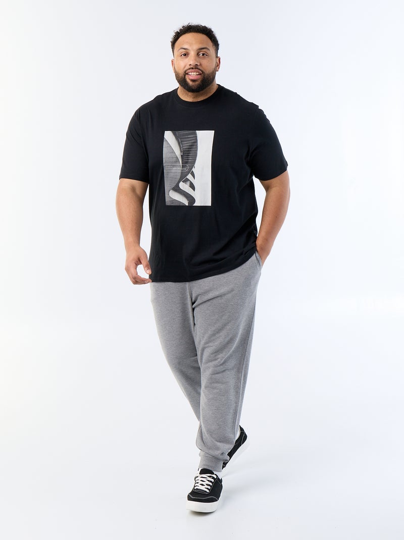 T-shirt imprimé à manches courtes Noir - Kiabi