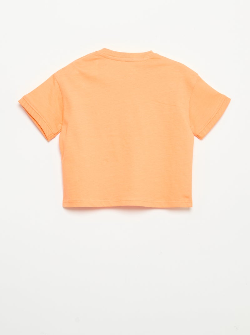 T-shirt imprimé à manches courtes Orange - Kiabi