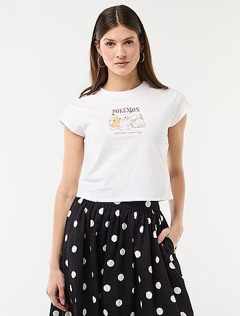 T-shirt imprimé à manches courtes 'Pokémon'