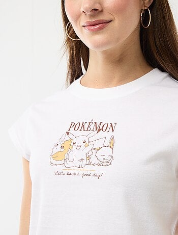 T-shirt imprimé à manches courtes 'Pokémon'