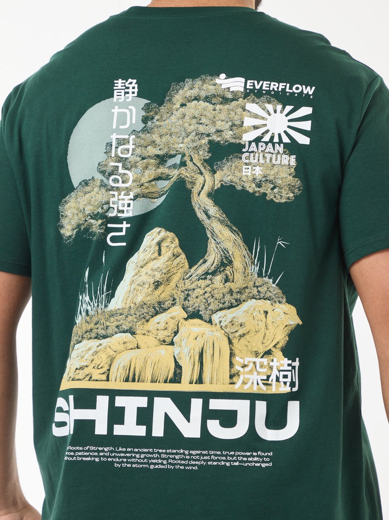 T-shirt imprimé à manches courtes Vert - Kiabi