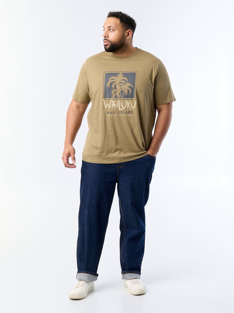 T-shirt imprimé à manches courtes Vert - Kiabi