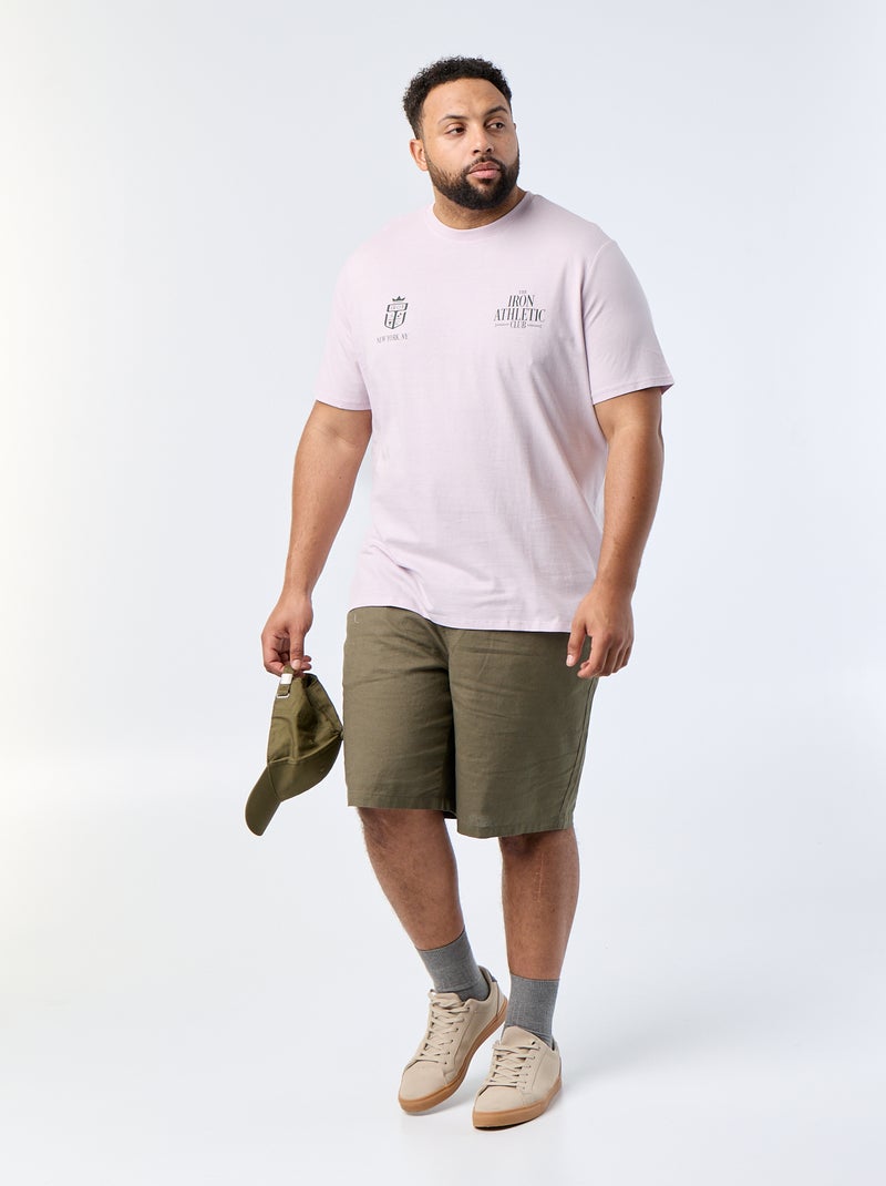 T-shirt imprimé à manches courtes Violet - Kiabi