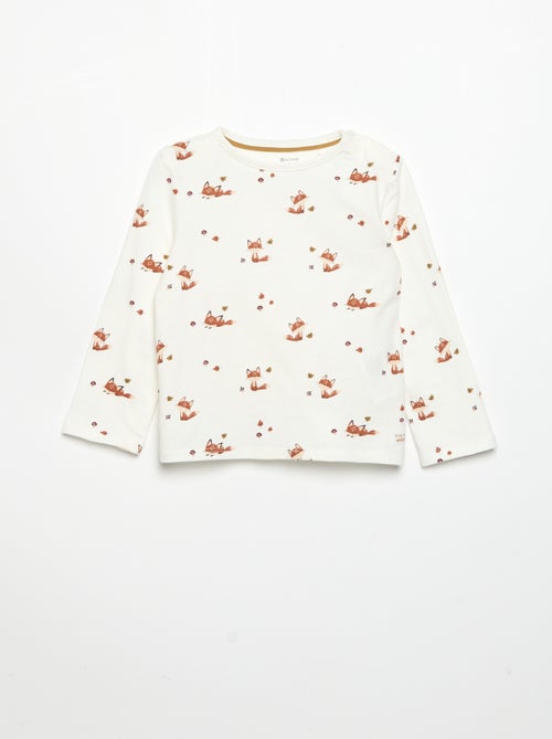 T-shirt imprimé à manches longues - Kiabi