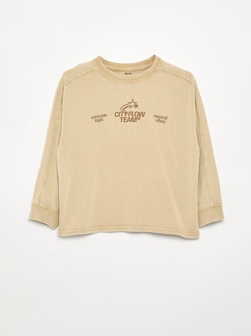 T-shirt imprimé à manches longues - Kiabi