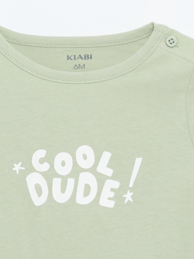 T-shirt imprimé à manches longues Blanc - Kiabi