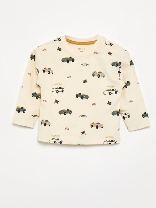 T-shirt imprimé à manches longues - Kiabi