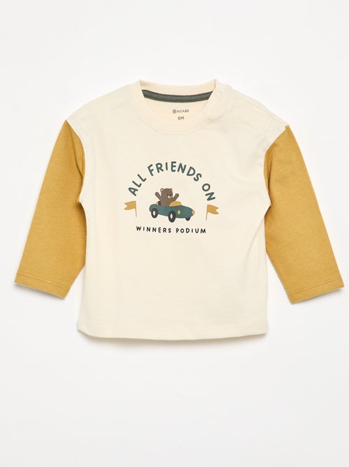T-shirt imprimé à manches longues - Kiabi