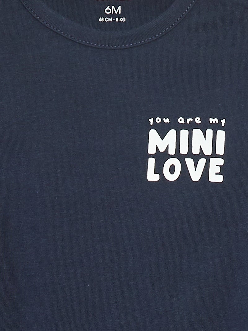 T-shirt imprimé à manches longues Bleu - Kiabi